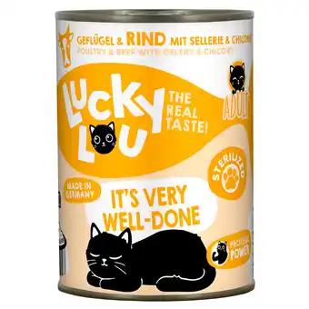Zooplus 6x 400g Lucky Lou Sterilized Gevogelte & Rundvlees Natte Kattenvoer aanbieding