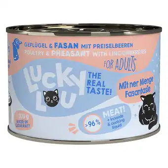 Zooplus 6x200g Lucky Lou Lifestage Adult Gevogelte & Fazant Natte Kattenvoer aanbieding