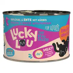Zooplus 6x200g Lucky Lou Lifestage Adult Gevogelte & Eend Nat kattenvoer aanbieding