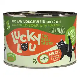 Zooplus 6x200g Lucky Lou Lifestage Adult Rundvlees en wild zwijn Nat Kattenvoer aanbieding