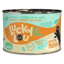 Zooplus 6x200g Lucky Lou Lifestage Adult Gevogelte & Forel Nat Kattenvoer aanbieding