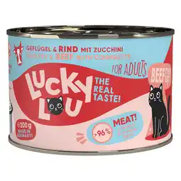 Zooplus 6x200g Lucky Lou Lifestage Adult Gevogelte en rundvlees Nat kattenvoer aanbieding