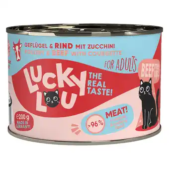 Zooplus 6x200g Lucky Lou Lifestage Adult Gevogelte en rundvlees Nat kattenvoer aanbieding