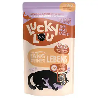 Zooplus 16x125g Lucky Lou Adult Gevogelte & Zalm nat kattenvoer aanbieding