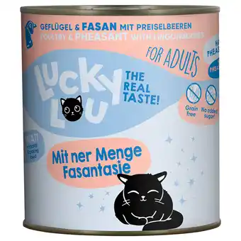 Zooplus 6x800g Lucky Lou Adult Gevogelte & Fazant natvoer voor katten aanbieding