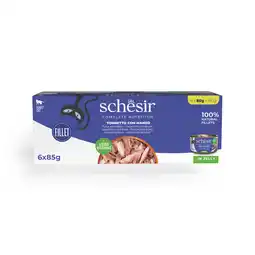 Zooplus 6x85g Tonijn met rundvlees Schesir Complete Nutrition kattenvoer in gelei Natvoer voor katten aanbieding