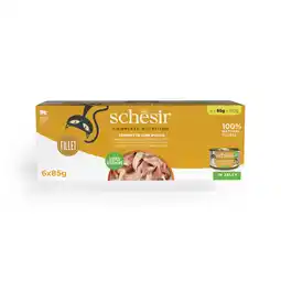 Zooplus 6x85g tonijn met kip Schesir Complete Voeding filet in gelei kattenvoer in gelei natvoer voor katten aanbieding