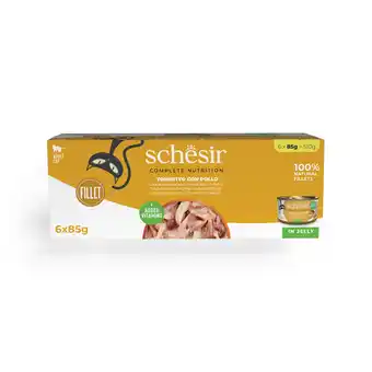 Zooplus 6x85g tonijn met kip Schesir Complete Voeding filet in gelei kattenvoer in gelei natvoer voor katten aanbieding
