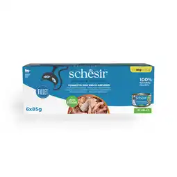 Zooplus Schesir Complete Voeding filet in gelei 6 x 85 g - Tonijn met Sardinen aanbieding