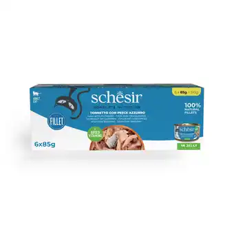 Zooplus Schesir Complete Voeding filet in gelei 6 x 85 g - Tonijn met Sardinen aanbieding