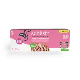 Zooplus 6x85g Tonijn met hamSchesir Complete Voeding filet in gelei kattenvoer in gelei Natvoer voor katten aanbieding