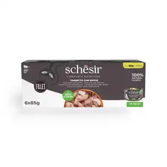 Zooplus Schesir Complete Voeding filet in gelei 6 x 85 g - Tionijn met Inktvis aanbieding