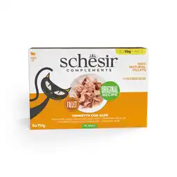 Zooplus 6x70g Schesir Supplementen in gelei tonijn met aloë natvoer voor katten aanbieding