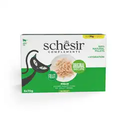 Zooplus 6x70g Schesir Supplementen in gelei kip natvoer voor katten aanbieding