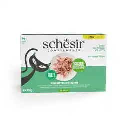 Zooplus 6x70g Schesir Supplementen in gelei tonijn met zeewier natvoer voor katten aanbieding