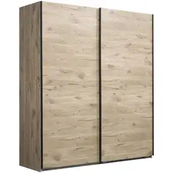 Leen Bakker Schuifdeurkast Dex - eikenkleur - 198x180x64 cm - Leen Bakker aanbieding