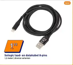 Action Sologic laad en datakabel 8-pins aanbieding