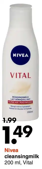 Wibra Nivea Vital cleansingmilk 200ml aanbieding