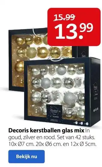 Pets Place Decoris kerstballen glas mix aanbieding