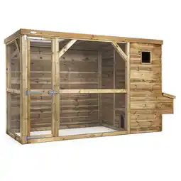 Welkoop Voldux Toon - Kippenhok met ren - Naturel - 193x336x125 cm - Rechts aanbieding