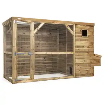Welkoop Voldux Toon - Kippenhok met ren - Naturel - 193x336x125 cm - Rechts aanbieding