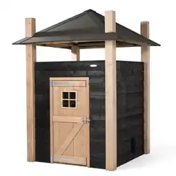 Welkoop Voldux Hooiberg Niek - Kippenhok - Naturel - zwart - 175x175x225 cm aanbieding