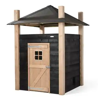 Welkoop Voldux Hooiberg Niek - Kippenhok - Naturel - zwart - 175x175x225 cm aanbieding