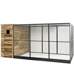 Welkoop Voldux R10 - Volière - 391x200x190 cm - Geïmpregneerd FSC hout gekeurd - Naturel - zwart - Links aanbieding