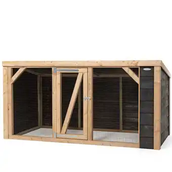 Welkoop Voldux Milan - Kippenren - Naturel - zwart - 260x130x132 cm aanbieding
