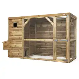 Welkoop Voldux Toon - Kippenhok met ren - Naturel - 336x125x193cm - Links aanbieding