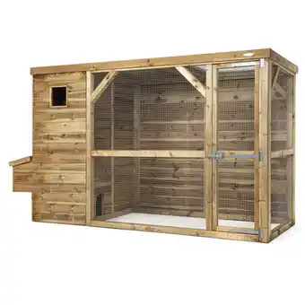 Welkoop Voldux Toon - Kippenhok met ren - Naturel - 336x125x193cm - Links aanbieding