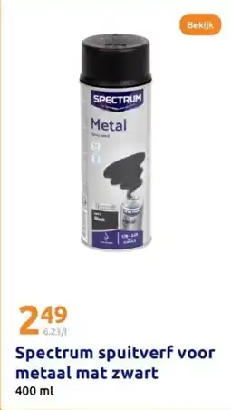 Action Spectrum spuitverf voor metaal mat zwart aanbieding