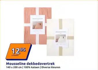 Action Mousseline dekbedovertrek aanbieding
