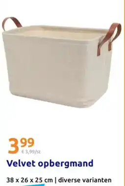 Action Velvet opbergmand aanbieding