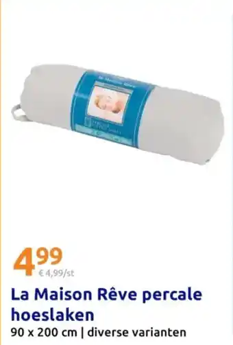 Action La Maison Rêve percale hoeslaken aanbieding