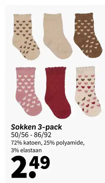 Wibra Sokken 3 pack aanbieding