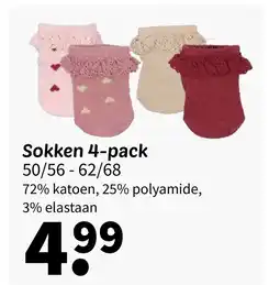 Wibra Sokken 4 pack aanbieding