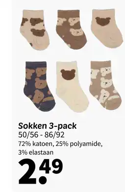 Wibra Sokken 3 pack aanbieding