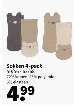 Wibra Sokken 4 pack aanbieding