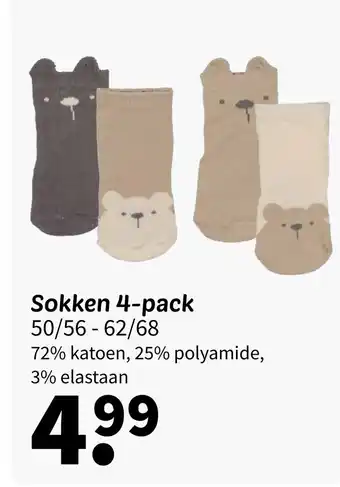 Wibra Sokken 4 pack aanbieding