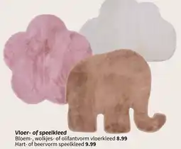 Wibra Bloem, wolkjes of olifantvorm vloerkleed aanbieding