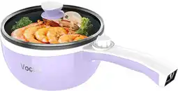 Amazon Vocha Elektrische Hot Pot Sauspan, 1,5 L Mini Draagbare Elektrische Anti-aanbak Steelpan (Paars) aanbieding