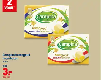 Makro Campina botergoud roomboter aanbieding