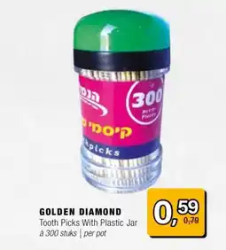 Amazing Oriëntal Golden diamond Tooth Picks With Plastic Jar aanbieding
