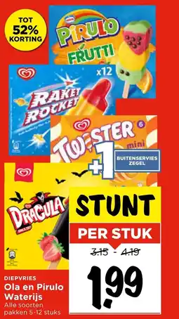 Vomar Voordeelmarkt Ola en Pirulo Waterijs aanbieding