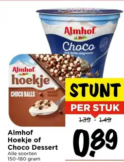 Vomar Voordeelmarkt Almhof Hoekje of Choco Dessert aanbieding