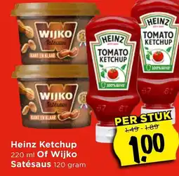 Vomar Voordeelmarkt Heinz Ketchup Of Wijko Satésaus aanbieding