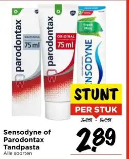 Vomar Voordeelmarkt Sensodyne of Parodontax Tandpasta aanbieding