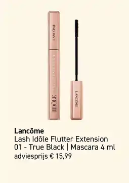 Mooi parfumerie Lancôme Lash Idôle Flutter Extension 01 True Black Mascara aanbieding