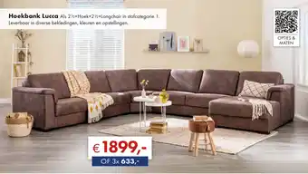 Woonsquare Hoekbank Lucca aanbieding